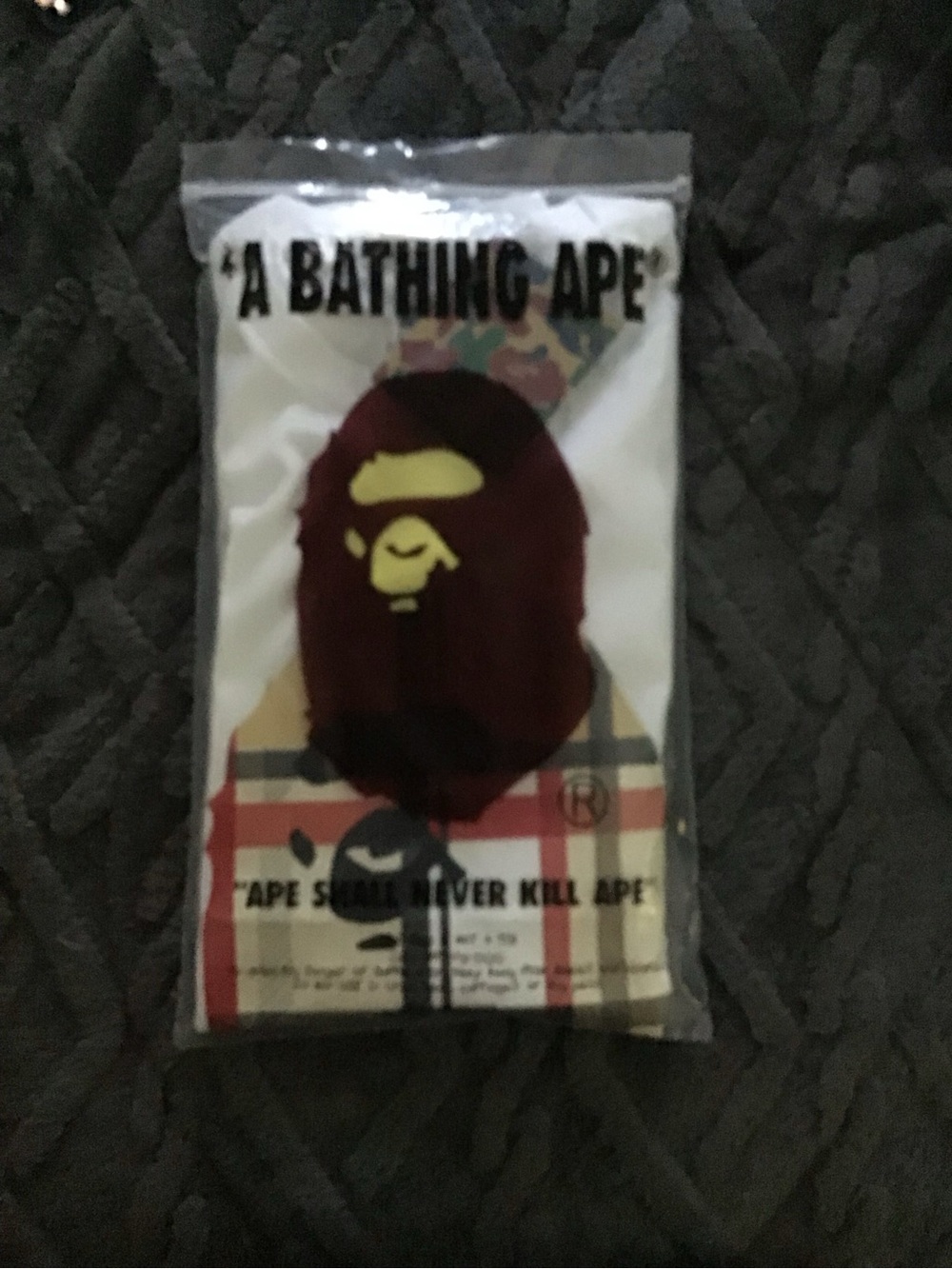 Bape White Tee with Brown and Yellow Ape Logo